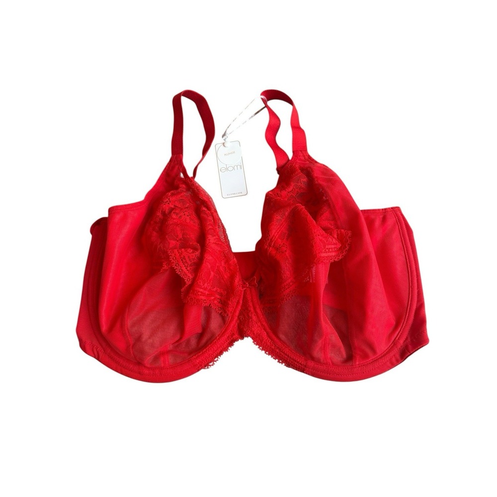 Women's Elomi 40L Kendra Bra NWT Underwire Red New With Tags Semi‎ Shear